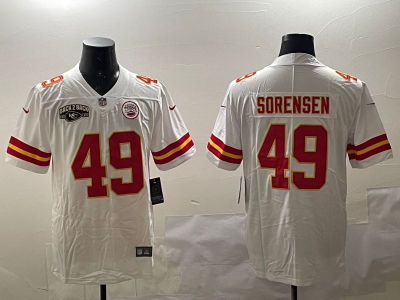 Men Kansas City Chiefs #49 Sorensen White Second generations 2025 Nike Limited NFL Jersey style 4